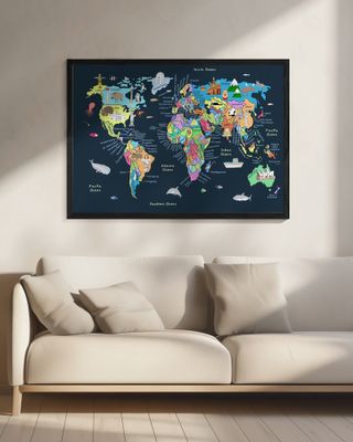 Educational Illustrated Map of the World for Kids