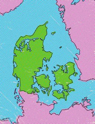 Denmark Pop Art Map