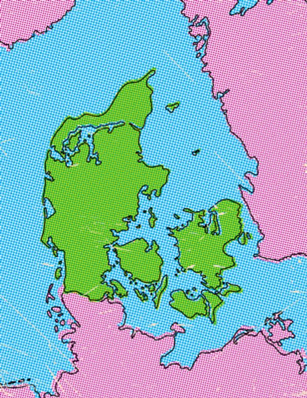 Denmark Pop Art Map
