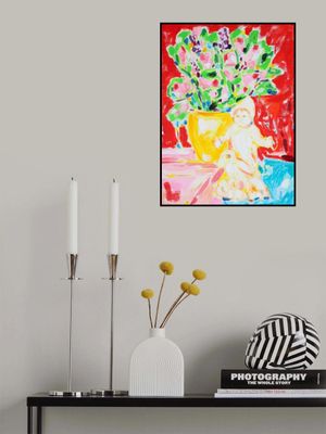 Still Life With A Houseplant And A Porcelain Figurine, Tamara Jare, oil on canvas