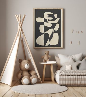 Modern Abstract Contrast – Noir