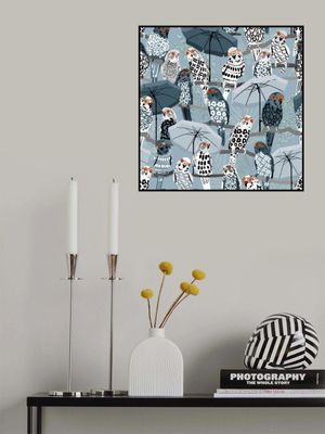 budgie on vacation blue pattern