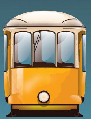 Vibrant Yellow Vintage Tram