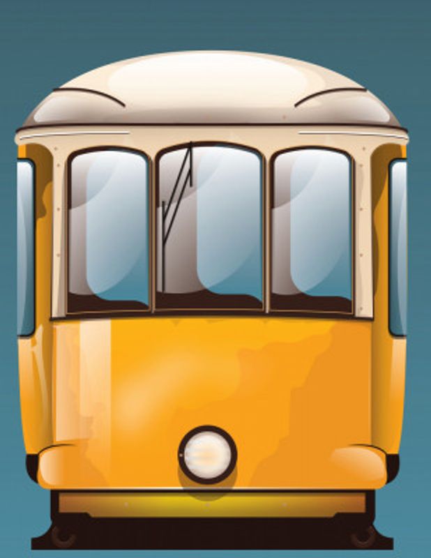 Vibrant Yellow Vintage Tram