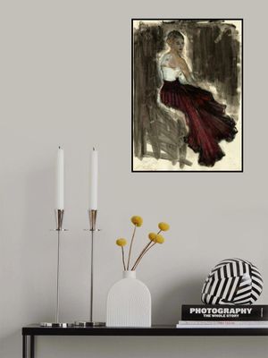 A Woman in a Red Flowing Skirt