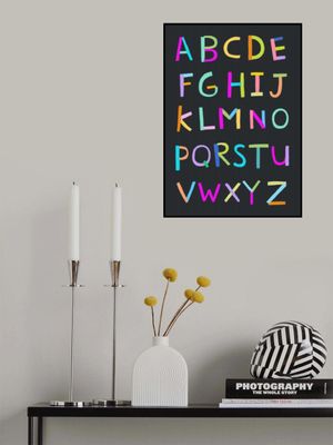 Hand Drawn Alphabet Letters on Black Background by Artist Carla Daly