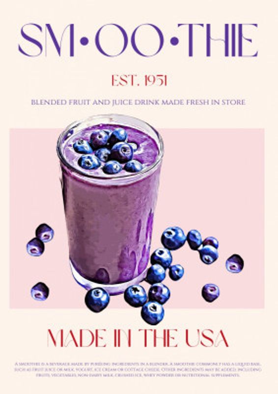 Blueberry Smoothie Illustration