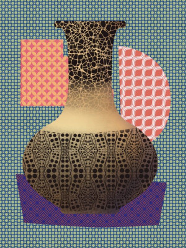 Yellow Vase and Purple Mat