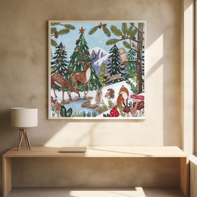 Animals in the mountains Christmas