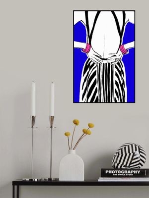 Bold Stripes, Blue Background