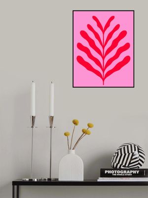 Minimalist Red Abstract Leaf