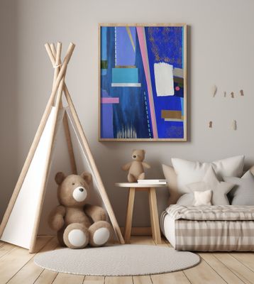 Emily in Paris - Abstract Painting – Chic Parisian Geometric Art for Home, Office or Gift Interior