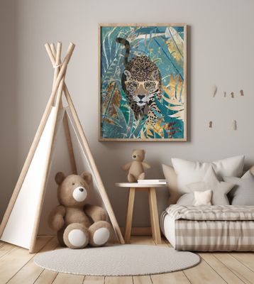 Curious jaguar in the rainforest