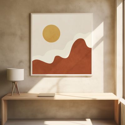 Stylized Sun Above Curved