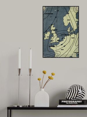 Vintage Europe Weather Map