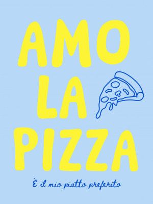 Amo la pizza - blue/yellow