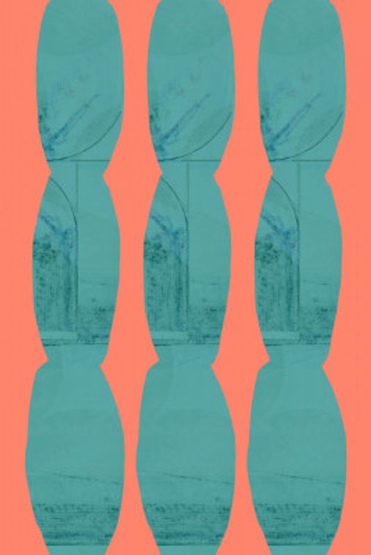 Turquoise &amp; Coral Abstraction 7