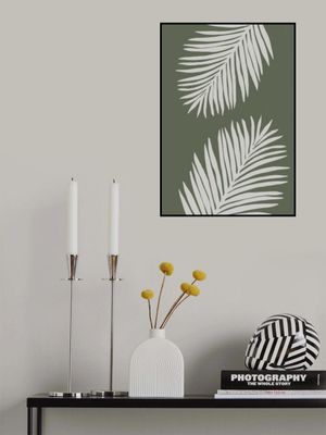 PALM LEAF 06 GREEN WHITE