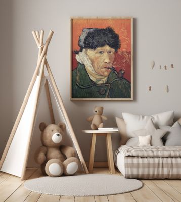 Vincent Van Gogh's Self Portrait With Bandaged Ear and Pipe (1889)