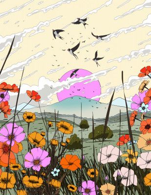 Japan Sunset Landscape