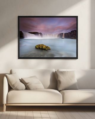 Godafoss and the moon