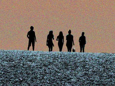 Five Silhouetted Figures