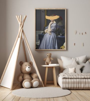 Classic Oil Painting and Yellow Splash