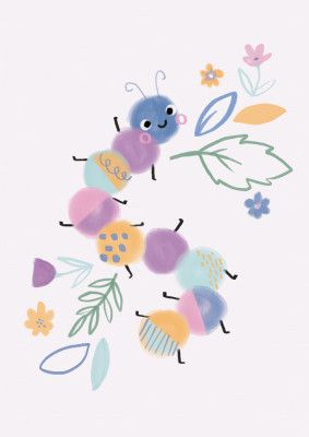 Cute Critters Caterpillar Bug - Modern Kids &amp; baby nursery