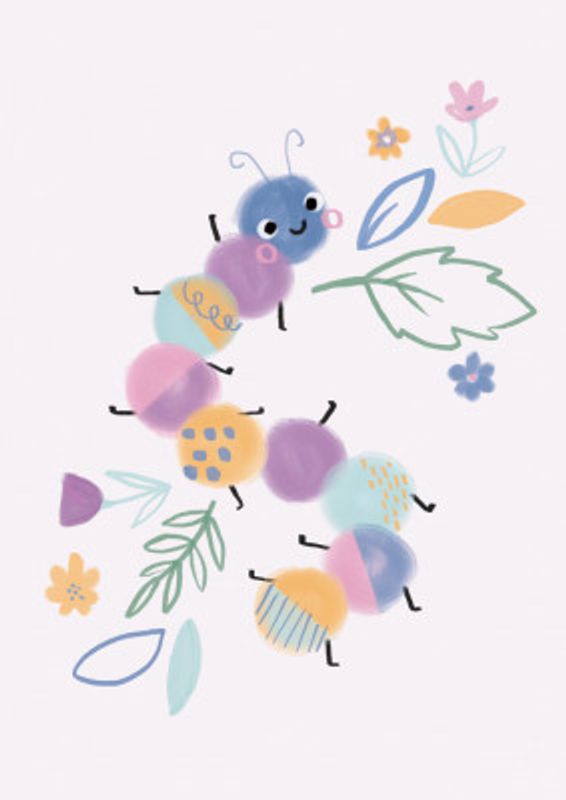 Cute Critters Caterpillar Bug - Modern Kids &amp; baby nursery