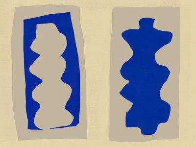 Blue Silhouette Forms