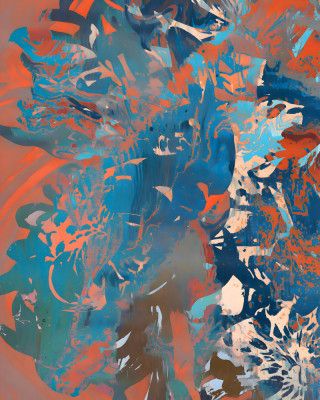 Abstract Trio: Rust, Indigo &amp; Butter