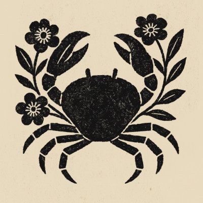 Crab and flowers no 02