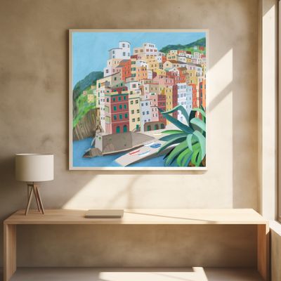 Riomagiore Coastal Village, Italy by Artist Carla Daly