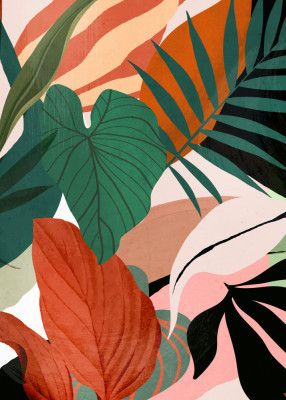 Abstract Art Tropical Leaves