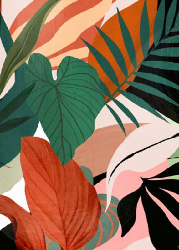 Abstract Art Tropical Leaves