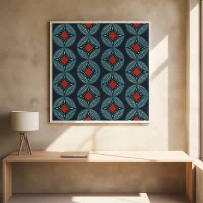 Geometric Leaves Modern Medallion Mosaic