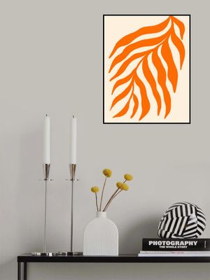 Orange Silhouette Textured Branch