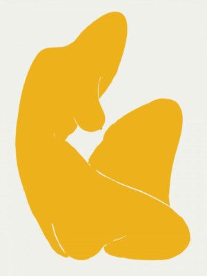 Yellow Silhouette Of A Female Figure
