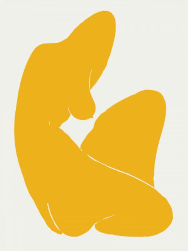 Yellow Silhouette Of A Female Figure