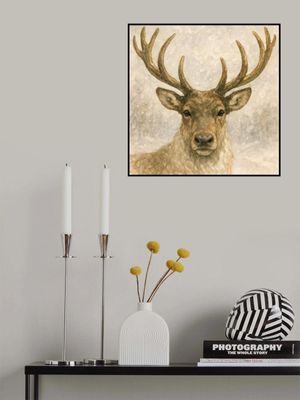 Deer In Snowy Winter Forest