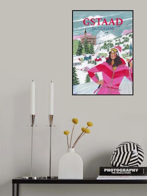 Travel Poster Woman in Gstaad, Switzerland