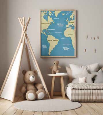 Vintage Atlantic Ocean Map