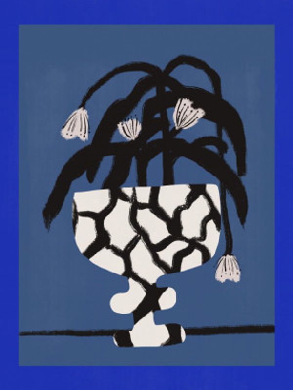 Cracked Vase In Blue