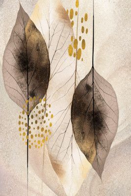 Burnt Umber and Gold Leaves