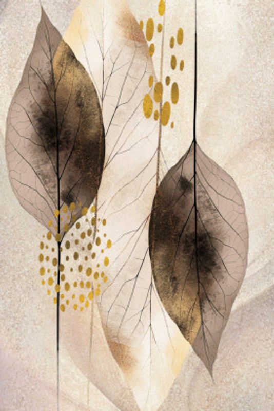 Burnt Umber and Gold Leaves