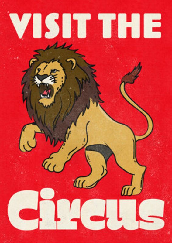 Vintage Visit The Circus Lion