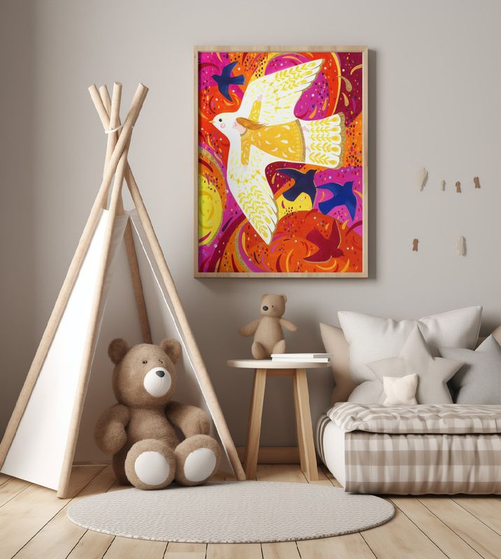 Angel Child and Birds