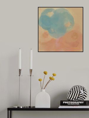 Peach &amp; Blue Harmony – Abstract Watercolor Shapes