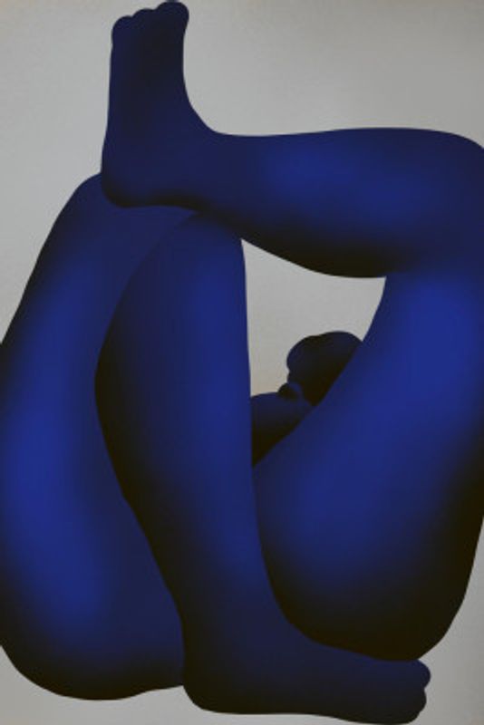Human Blue Figure Nude Abstract
