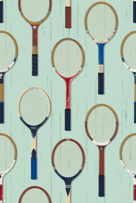 Vintage Tennis Rackets Mint green